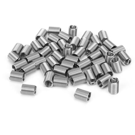 Insert de réparation de filetage, Ensemble de 50 inserts de filetage SUS304 M8 x 1.25 2.5D avec manchon protecteur en fil d'acier pour aluminium et plastiques