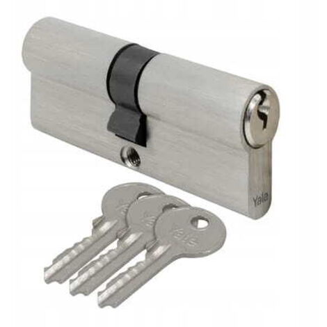 Insert de serrure de porte 35/35 mm Nickel satiné + 3 clés