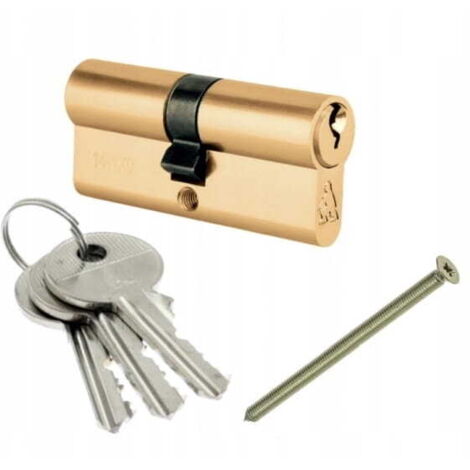 Insert de serrure de porte en laiton 30/45 mm + 3 clés