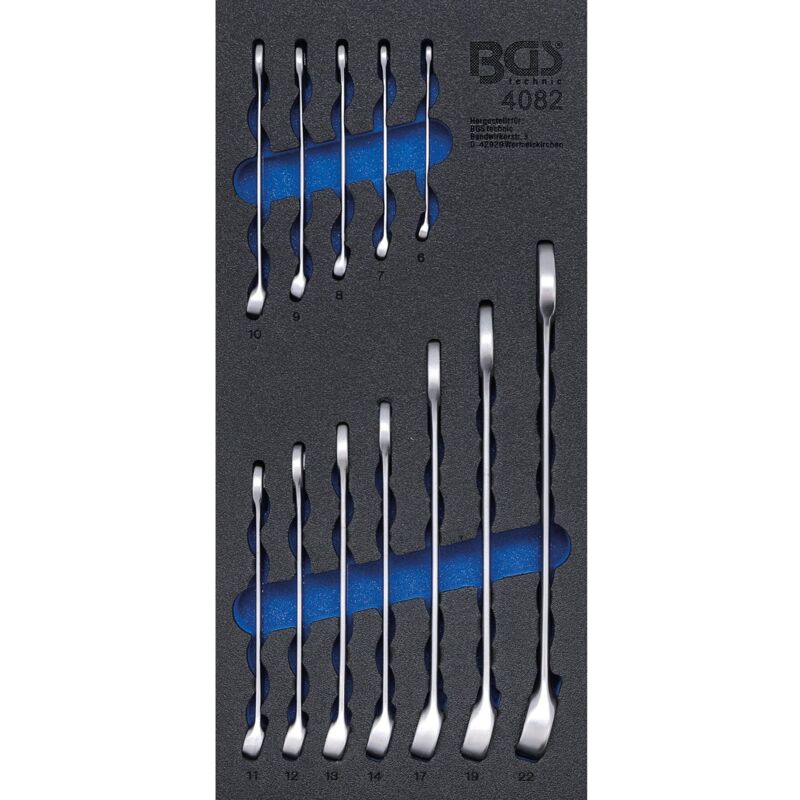 Bgs Technic - Insert de servante 1/3 jeu 12 cles mixtes 6 à 22 complet