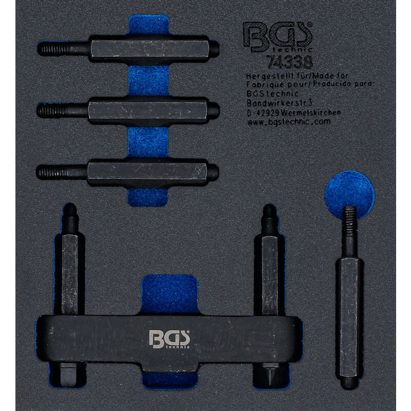 Bgs Technic - insert de servante d'atelier 1/6 : clé à ergots pour essieu arrière de camions bgs 74338