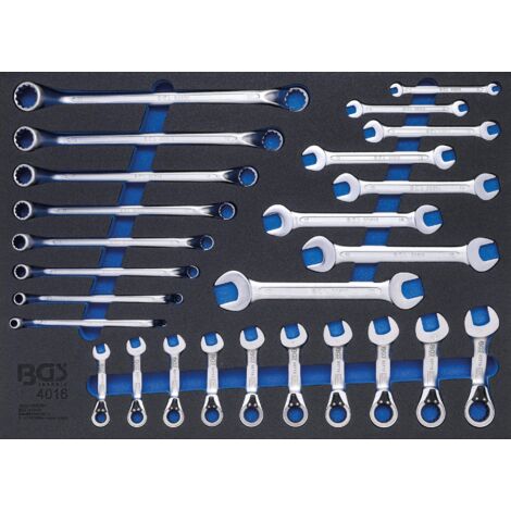 Insert de servante d'atelier 3/3 : Clés mixtes, clés polygonale double, clés mixtes à cliquet  26 pièces