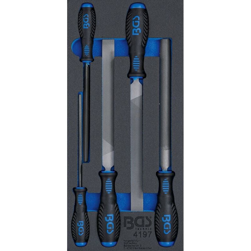 Bgs Technic - Insert de servante d'atelier 1/3 : Jeu de limes d'atelier 5 pièces