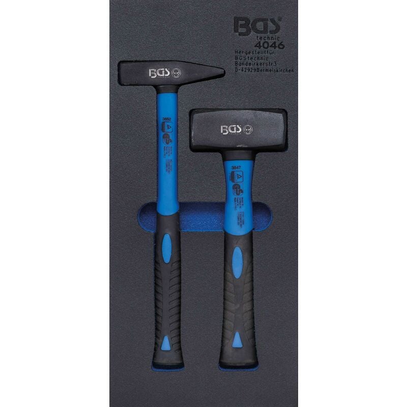 Insert de servante d'atelier 1/3 : jeu de massettes y marteaux de mécanicien 2 pièces bgs 4046