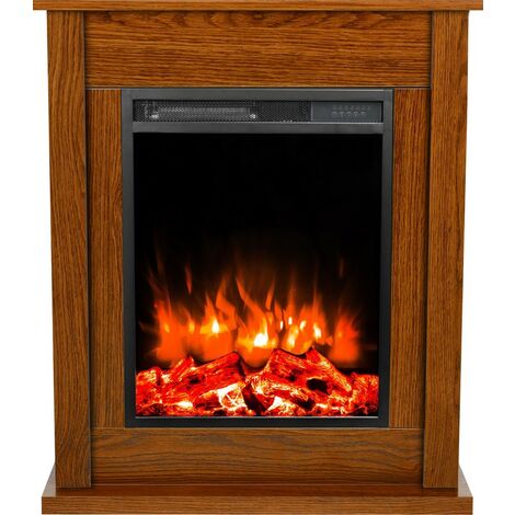 Insert électrique avec manteau POKER 750-1500W, 74x88x20cm chêne