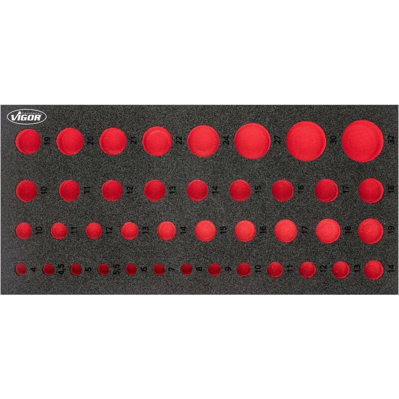 Garniture en mousse souple ∙ vide ∙ V7520-L ∙ L x l x h : 393 mm x 188 mm x 35 mm