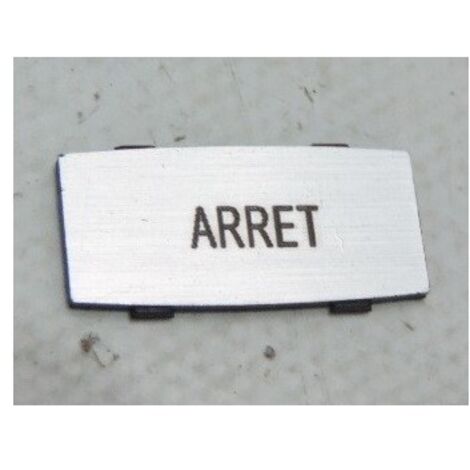 Insert étiquette alu pour bouton Ø 22mm avec marque "Arrêt" LEGRAND 024334