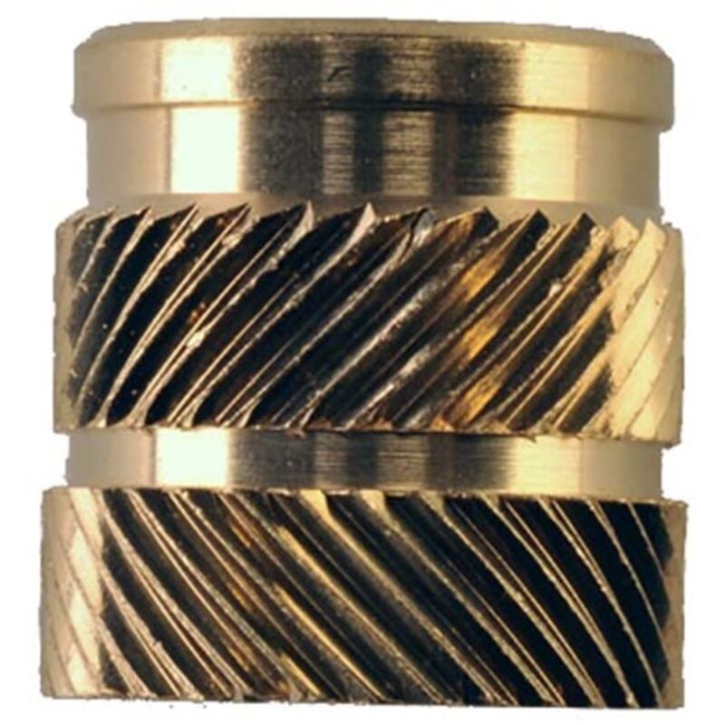 Insert fileté, M5, en Laiton, fixation ø 6.4mm, l 9.5mm ( Prix pour Sachet de 100 )