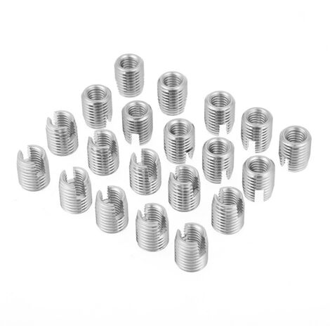 Insert Fileté M8x15mm Auto-taraudeuses Inserts En Acier Inoxydable Hélicoïdal SUS303 (20pcs)