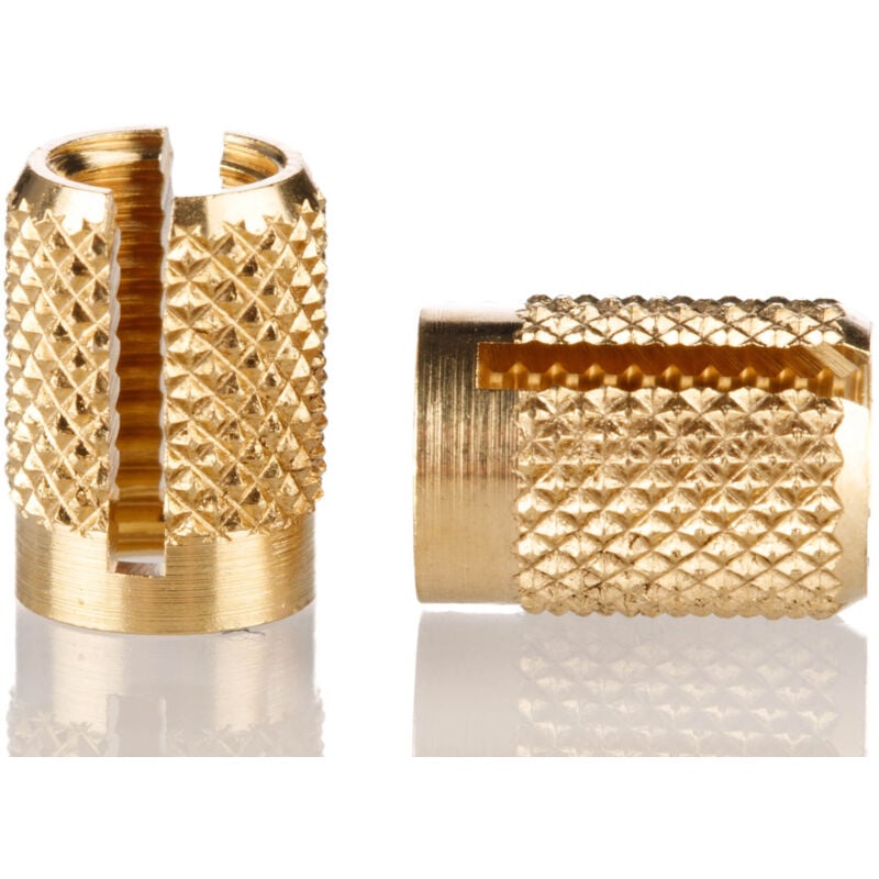 Insert fileté Rs Pro M6, en Laiton, fixation ø 8mm, l 12.7mm ( Prix pour Sachet de 100 )
