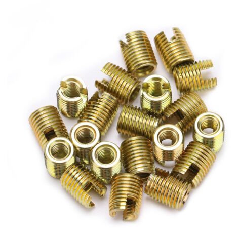 [Insert filetés autotaraudeurs] Inserts filetés 302 Carbone (M4x0.7 intérieur / M6.5x0.75 extérieur) - 20Pcs plaqué zinc jaune