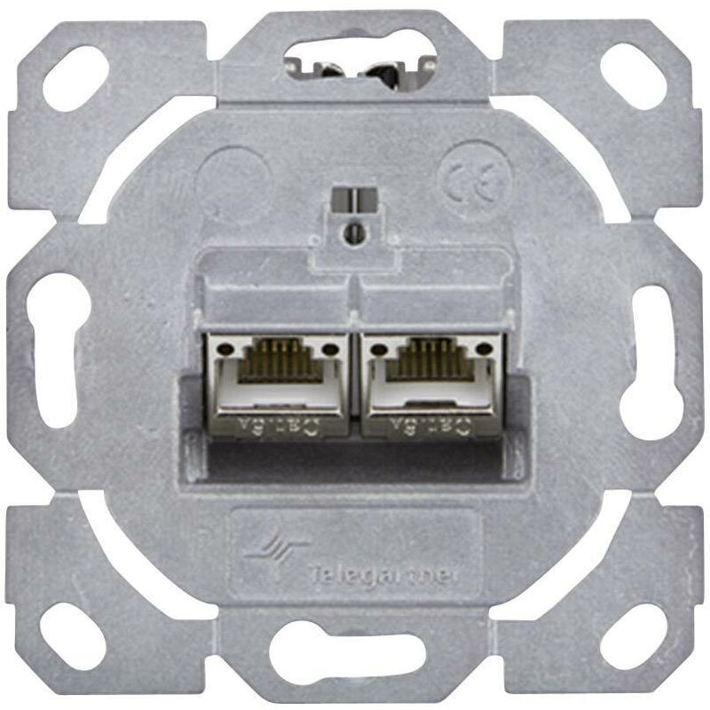 Prise réseau encastré insert cat 6a 2 ports Telegärtner 100022964 métal R68278