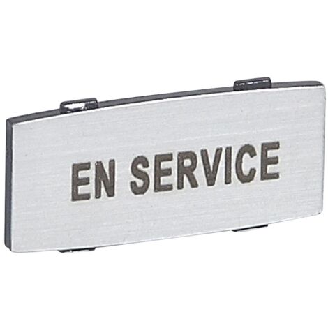 Insert Osmoz avec texte à enclipser sur un cadre - alu petit modèle avec marquage EN SERVICE LEGRAND 024335