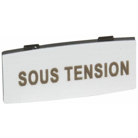 Insert Osmoz avec texte à enclipser sur un cadre alu petit modèle avec marquage SOUS TENSION LEGRAND 024339