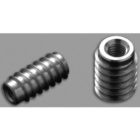 Insert pour bois acier zingué - Pour diamètre de filetage : M8 - Longueur : 23 mm - CROSO
