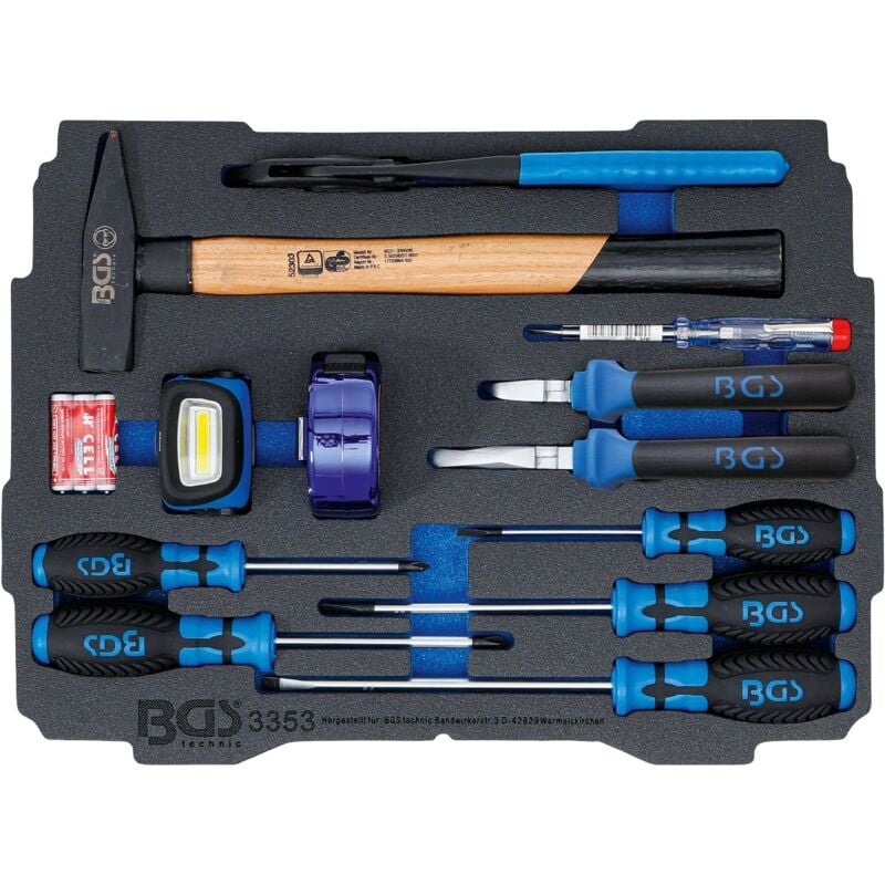 Insert pour Art. BOXSYS1 & 2 : Jeu de marteaux, de pinces, de tournevis 12 pièces