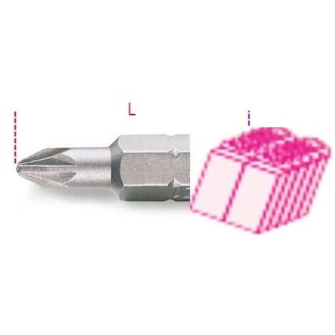 INSERTI PER AVVITATORI PER VITI CON IMPRONTA A CROCE POZIDRIV® - SUPADRIV® 1/4 L MM 25 PZ 1 ART. 861PZ/C