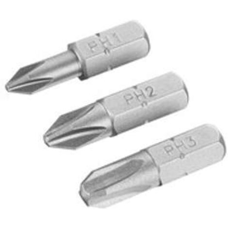 Inserti per avvitatori viti impronta croce phillips da 3 pezzi pz stanley mm 25