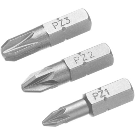 Inserti per avvitatori viti impronta croce pozidriv da 3 pezzi pz stanley mm 25