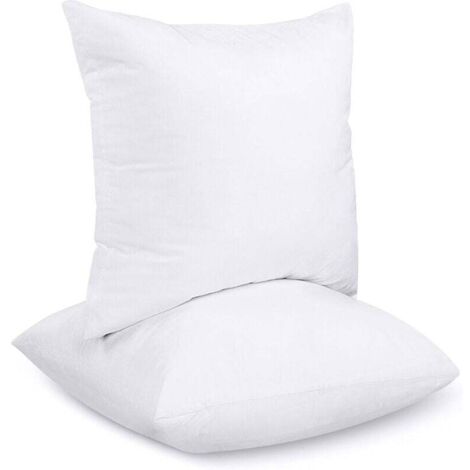 Inserti per cuscini da letto 45 x 45 cm (set da 2), fodere per cuscini, cuscini interni, imbottitura per cuscini (bianco)