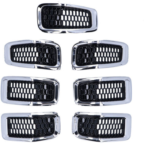 inserti per griglia anteriore, protezione griglia, accessorio per Jeep Cherokee 2014-2018, cornice cromata.