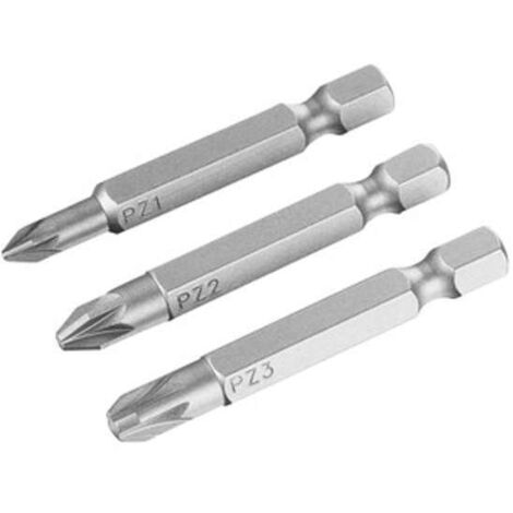Inserti per viti Stanley lunghezza 48 mm ph 1-2-3 set 3 pezzi per avvitatori