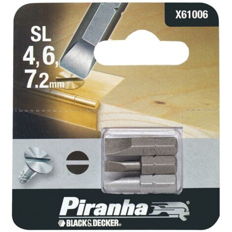 Inserti piranha x61006 mm 4-6-7,2 pezzi 3 black and decker