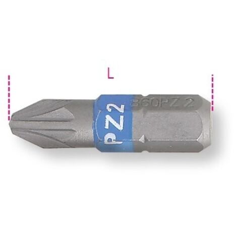 Inserti pozidriv Beta colorati 1/4 pz 3 con impronta a croce 25 mm
