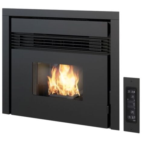 Inserto camino a pellet 7,5 kW Punto Fuoco Prezzemolo Nero texture