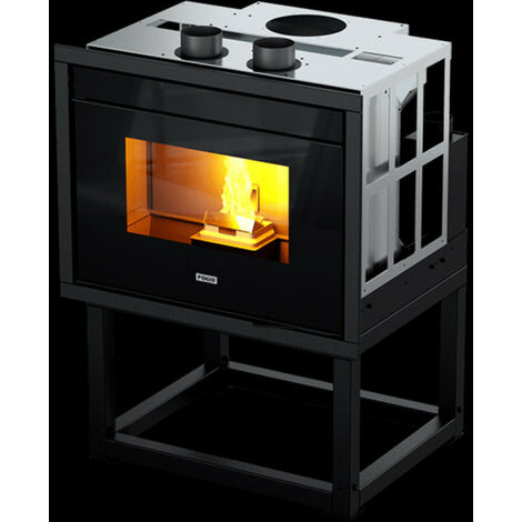 Inserto Camino FOCO - Canalizzato A Pellet - Mod. 15c - Classe Energetica A+ - Con Base Regolabile