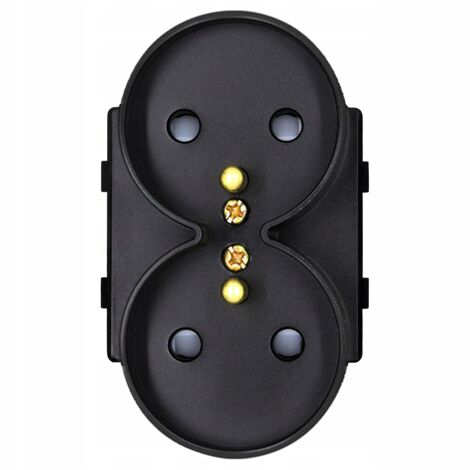 Inserto de enchufe doble 230V negro RTX SH