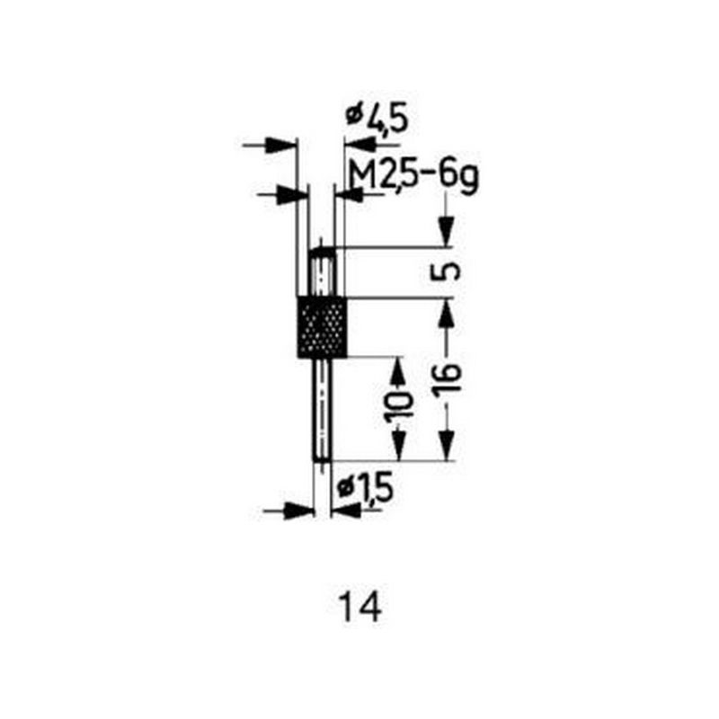 

Conector de medida de Acero, Modelo : cilíndrico clavija Ø 1,5 mm