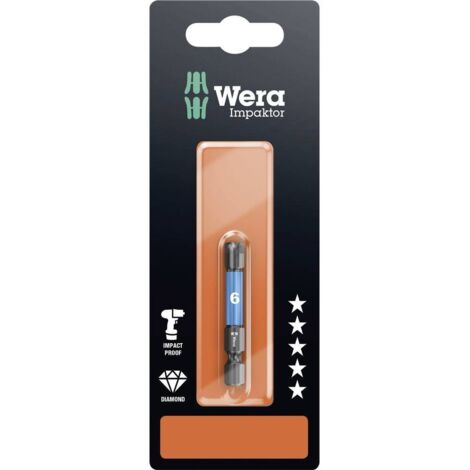 Inserto Esagonale 6 mm Wera 840/4 IMP DC SB SiS Acciaio per utensili legato, rivestimento di diamante F 6.3 1 pz.