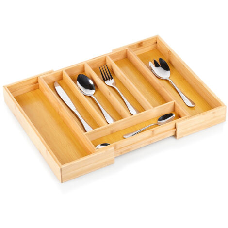 Inserto extensible de bambú para cajones de cubiertos 28-45x33,5 cm