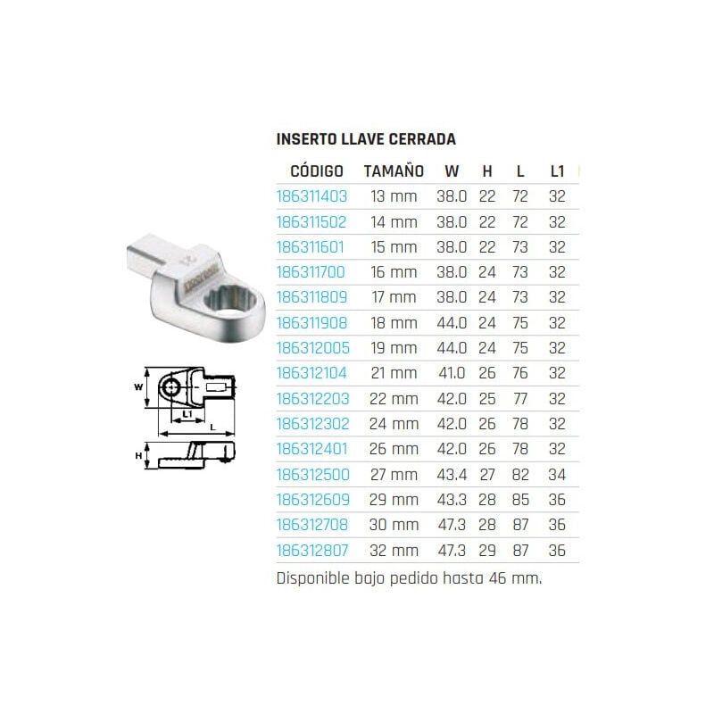 

Teng Tools - Inserto llave cerrada/estrella (inserción 14x18mm) 690813 | 14 mm