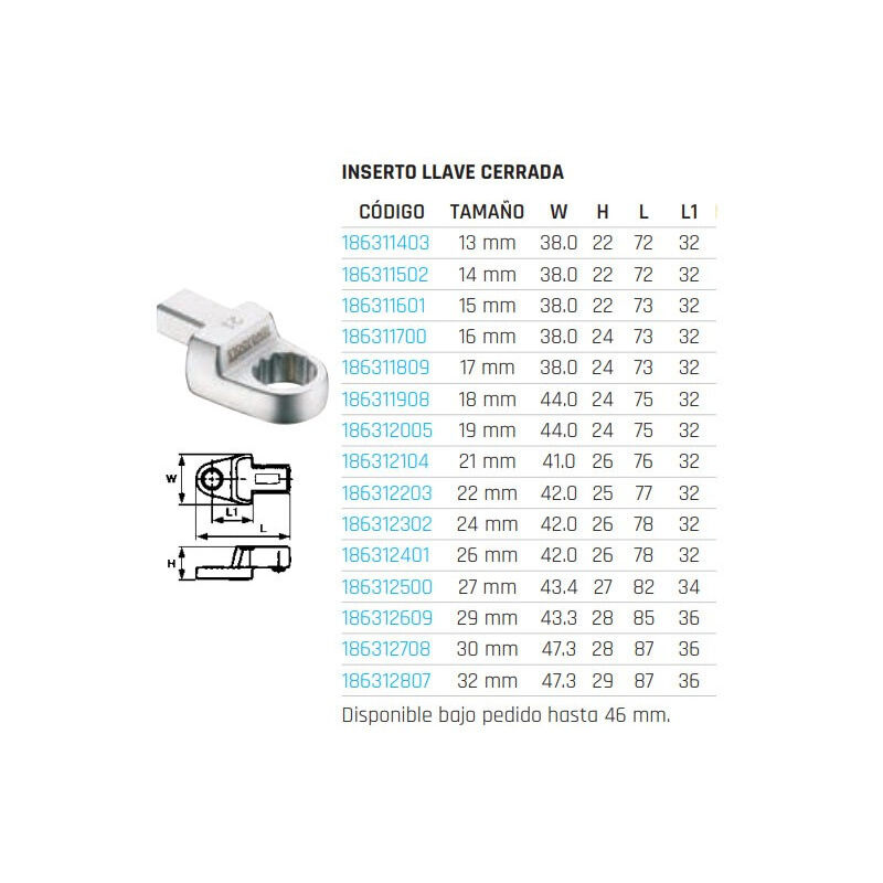 

Teng Tools - Inserto llave cerrada/estrella (inserción 14x18mm) 690813 | 15 mm