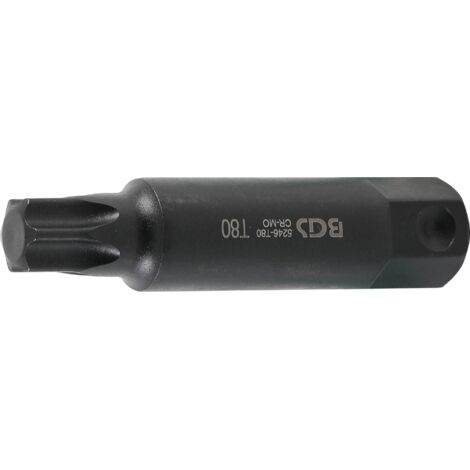 Inserto  lunghezza 100 mm  attacco esagono esterno 22 mm  profilo a T (per Torx) T80