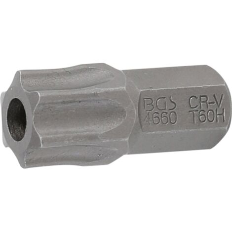 Inserto lunghezza 30 mm attacco esagono esterno 10 mm (3/8") profilo a T (per Torx) con alesatura T60