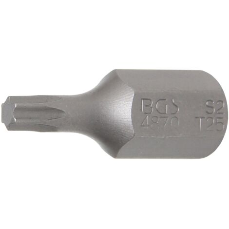 Inserto  lunghezza 30 mm  attacco esagono esterno 10 mm (3/8")  profilo a T (per Torx) T25