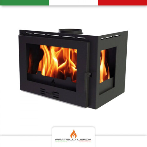 Inserto para chimenea de leña F.lli Lerda L-60 Angular 12 Kw