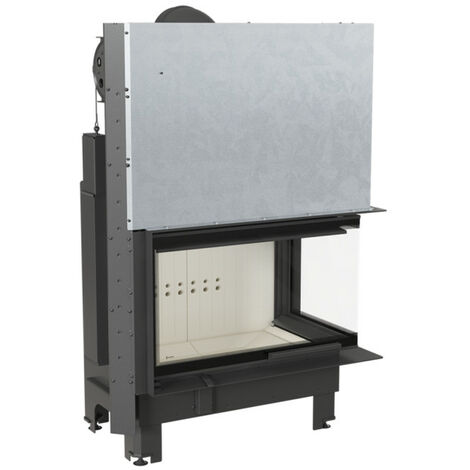 Inserto para chimenea MBO 15 BS cristal en el lado derecho cristal curvado puerta de guillotina