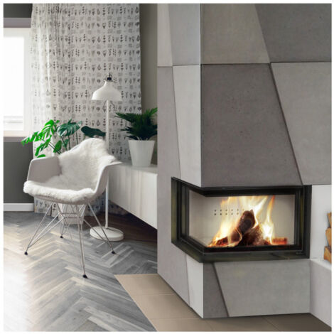 Inserto para chimenea MBO 15 BS cristal en el lado izquierdo puerta de guillotina