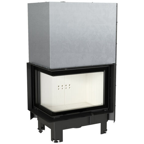 Inserto para chimenea MBZ 13 BS cristal en el lado izquierdo cristal curvado puerta de guillotina