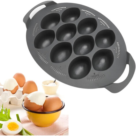 Inserto para escalfar huevos Thermomix, vaporera multifuncional con 10 ranuras, revestimiento antiadherente, fácil de limpiar, material PP libre de BPA.