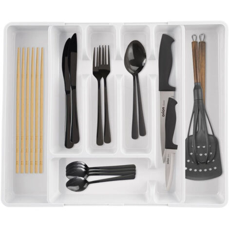 INSERTO PORTAPOSATE PER ORGANIZZATORE DA CUCINA ESTENSIBILE A CASSETTO, BIANCO, 36,5 CM