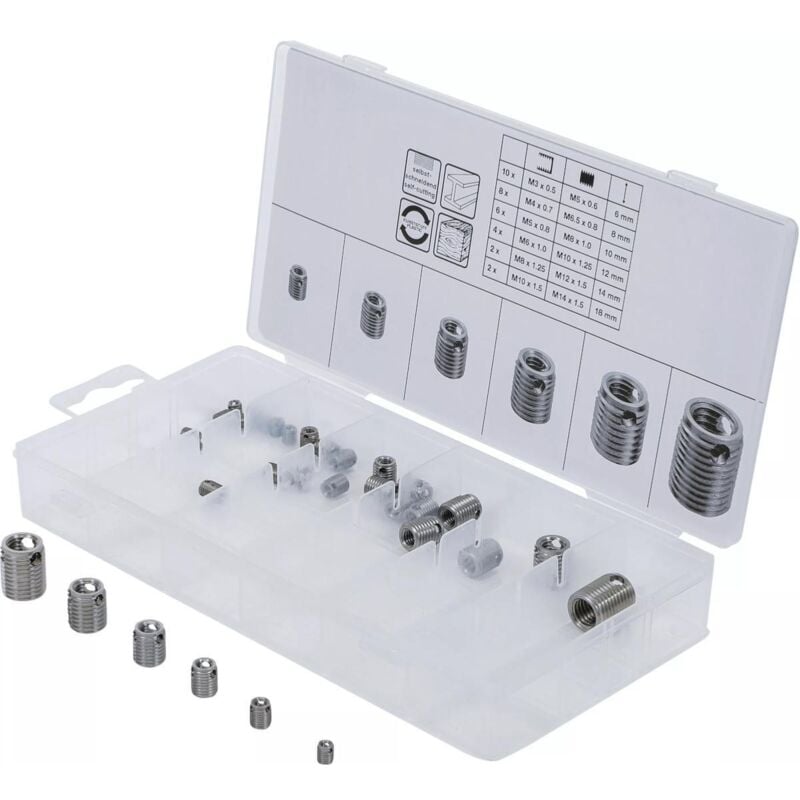 Bgs Technic - Inserts filetes autotaraudeurs 32 pcs - assortiment 5 à 14 mm