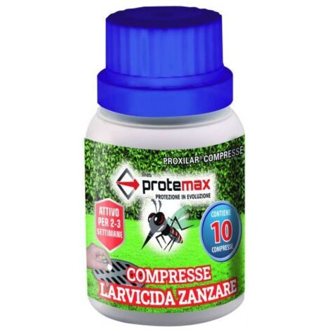 INSETTICIDA COMPRESSE LARVE E ZANZARE barattolo 10 compresse 16 PZ