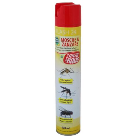 Zanzakill Insetticida Zanzare Spray Albagarden - per Giardino, Interno ed  Esterno, Rapida Azione Contro Mosche Moscerini Zanzare - Spray x 500 ml