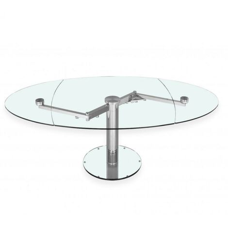 Table Ronde En Verre – Diamètre 140, Hauteur 75, Bois Massif
