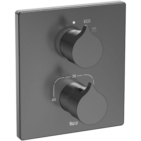 INSIGNIA - ROCA mitigeur thermostatique de douche encastré Couleur : Noir titane brossé